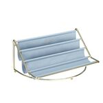 Rack da scrivania Multi-strato in ferro battuto Vassoio portaoggetti in pelle Chiavi Articoli vari Tablet Computer Orologi Organizza ornamenti creativi, Colore: Blu Grande