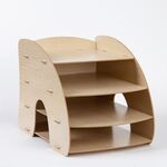 Forniture per ufficio Scatola portaoggetti A4 per desktop curvo Scaffale per file in legno Scaffale per dati (rovere)