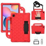 Per GALAXY TAB S6 Lite P610 / P615 serie Diamond Series EVA Anti-caduta Anti-caduta antiurto Antiurto Cassa con shell protettiva con supporto e cinturino (rosso)