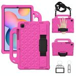 Per GALAXY TAB S6 Lite P610 / P615 serie Diamond Series EVA Anti-caduta Anti-caduta antiurto Antiurto Cassa con shell protettiva con supporto e cinturino (rosa rossa)