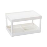 Organizer per cancelleria e articoli vari per dormitorio da desktop a doppio strato semplice (bianco)