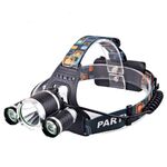 Lampada da pesca per esterni con lampada da pesca a tre teste a lunga distanza, forte luce, torcia a LED (1T6 x 2XPE senza batteria)