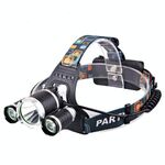 Lampada da pesca per esterni con lampada da pesca a tre teste a lunga distanza, forte luce, torcia a LED (1T6 x 2XPE 2 batterie)