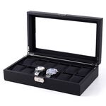 Scatola per orologi con motivo intrecciato in pelle PU Scatola per esposizione di gioielli, colore: 12 pezzi