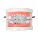 Accessori per Halloween Bretelle hip-hop con zirconi micro-intarsiati, colore: abito argento