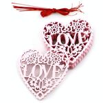 2 confezioni San Valentino Forniture per matrimoni Hollow Love Decoration Piccolo ciondolo JM01769