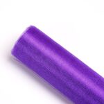 4 pezzi di fiori in filato di neve Confezione di fiori Decorazione di nozze Fiori di garza semplici Materiali da imballaggio 48 cm x 4,5 m (viola scuro)