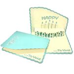 3 PCS 3D Paper Carving Hollow Greeting Card Auguri di compleanno Biglietto di ringraziamento (blu)