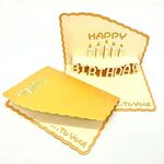 3 PCS 3D Paper Carving Hollow Greeting Card Auguri di compleanno Biglietto di ringraziamento (arancione)