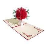 Biglietto di auguri stereo 3D con rose 3D da 3 pezzi Biglietto intagliato con carta fatta a mano creativa