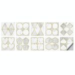 2 set Geometric Pattern Staircase Adesivo da parete Adesivo Cucina Stufa Acqua e olio Adesivi a prova di olio, Specifiche: S: 10x10cm (HT-014 Light Gold)