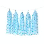 6 confezioni Nappe di carta a pois colorate Decorazione della stanza di compleanno Ghirlanda di nastri (TM-001 Punti blu)