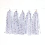 6 confezioni Nappe di carta a pois colorate Decorazione della stanza di compleanno Ghirlanda di nastri (TM-006 Punto d'argento)