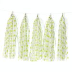 6 confezioni Nappe di carta a pois colorati Decorazione della stanza di compleanno Ghirlanda di nastri (TM-007 Punto verde)