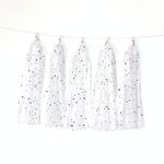 Ghirlanda di nastro per decorazioni per la stanza di compleanno con nappe di carta a pois colorati da 6 confezioni (TX0012 Star Moon White)