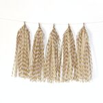 Ghirlanda di nastro per decorazioni per la stanza di compleanno con nappe di carta a pois colorati da 6 confezioni (TA-0014 oro a strisce)
