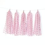 6 confezioni Nappe di carta a pois colorati Decorazione della stanza di compleanno Ghirlanda di nastri (TM-0016 Cuore rosso pesca)