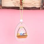 5 confezioni di elementi decorativi per ciondoli in legno di Pasqua in atmosfera festiva (uovo rosa)
