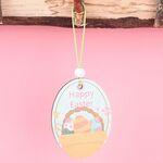 5 confezioni di elementi decorativi per ciondoli in legno di Pasqua, atmosfera festiva (uovo blu)