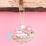 5 confezioni di oggetti decorativi per ciondoli in legno di Pasqua (uccello dalle ali rosa)