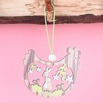 5 confezioni di ciondoli in legno di Pasqua, elementi decorativi per l'atmosfera festiva (gonna di pollo con grano di legno di coniglio)