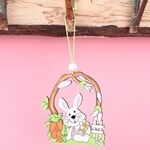 5 confezioni di ciondoli in legno di Pasqua, elementi decorativi per l'atmosfera festiva (prendi il piccolo coniglio fiorito)