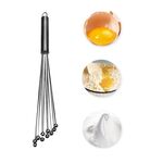 2 pezzi frusta manuale in acciaio inossidabile perline di vetro frusta per uova da cucina per uso domestico strumenti di cottura a mano tipo A 10 pollici