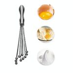 2 pezzi frusta manuale acciaio inossidabile perline di vetro frusta per uova frusta da cucina per uso domestico strumenti di cottura a mano tipo B 10 pollici