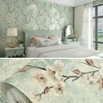 0.53x3m Retro 3D Stereo Plum Blossom Wallpaper Camera da letto camera da letto soggiorno TV Sfondo Sfondo Parete Sfondo autoadesivo (8804-5 Luce Cyan A Versione)