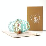 Biglietto di auguri tridimensionale 3D per la festa della mamma da 2 pezzi Biglietto piccolo per me e mamma