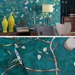 0.53x5m 3D stereoretro autoadesivo autoadesivo wallpaper non tessuto carta da parati pastorale floreale da camera da letto soggiorno TV Sfondo sfondo wall sticker (1219 scuro verde)