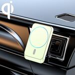 JJT-969 15W Max Output Max Magnetic Air Outlet Bracket Caricabatterie wireless (verde)