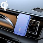 JJT-969 15W Max Output Magnetic Air Outlet Bracket Caricabatterie wireless (blu)