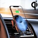 Caricabatteria wireless con staffa per presa d'aria per auto con sensore a infrarossi con uscita massima K10 15W (nero)