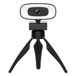 C10 2K HD senza distorsione a 360 gradi Ruota a tre velocità Luce di riempimento Webcam con drive USB gratuito, microfono con audio nitido incorporato
