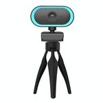 C11 2K Qualità dell'immagine HD senza distorsione 360 ​​gradi Ruota microfono integrato Suono Videocamere nitide con treppiede (blu)