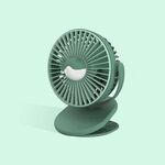 MF004 Dormitorio Desktop Office Passeggino Mini ventilatore portatile con clip USB (verde)