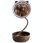 Mini ventilatore silenzioso multifunzione portatile pieghevole USB (nero)