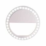 Torcia a LED con luce di riempimento per selfie con telefono cellulare a forma di anello da 2 pezzi per fotografia dal vivo (bianca)