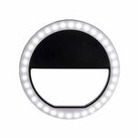 Torcia a LED con luce di riempimento per selfie con telefono cellulare a forma di anello da 2 pezzi per fotografia dal vivo (nera)