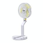 FF-996 Lampada da tavolo pieghevole da tavolo Ventilatore Dormitorio per studenti Ventilatore muto USB da tavolo (versione aggiornata-Bianco)
