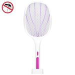 Zanzara elettrico Swatter Mosquito Killer Two-in-One USB ricaricabile per uso domestico Zanzara elettrico Swatter, colore: LEDx10 viola (ricarica base)