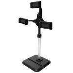 Staffa per telefono cellulare per tablet desktop con telaio live a regolazione telescopica, specifica: K06 a tre posti (nero)