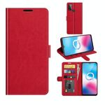 Per Alcatel 1s 2021 / 3L 2021 R64 Texture Singola custodia protettiva orizzontale orizzontale con supporto e carte Slot e portafoglio e cornice fotografica (rosso)