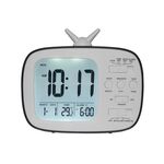 G179 Retro TV sveglia studente dormitorio letto elettronico orologio elettronico (versione inglese nero)