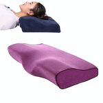 Farfalla Shape Memory Foam Snorking Pillow Cuscino Slow Rebound Assistenza sanitaria Cuscino cervicale, Dimensioni: 50x30x10x6cm (Velvet Purple)