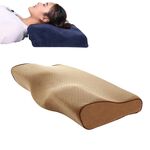 Farfalla Shape Memory Foam Snorking Pillow Cuscino Slow Repound Assistenza sanitaria Cuscino cervicale, Dimensioni: 50x30x10x6cm (Colore cammello in velluto)
