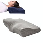 Farfalla Forma Memory Foam Snorking Pillow Cuscino Slow Rebound Assistenza sanitaria Cuscino cervicale, Dimensioni: 50x30x10x6cm (grigio molecola d'acqua)