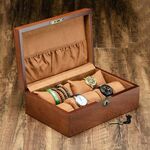 2 grandi cuscini + 5 cuscini piccoli cuscini in legno scatola di orologi da orologio collezione visualizzazione scatola di immagazzinaggio
