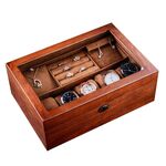 Scatola di immagazzinamento dell'orologio di legno Scatola di stoccaggio del doppio strato con serratura